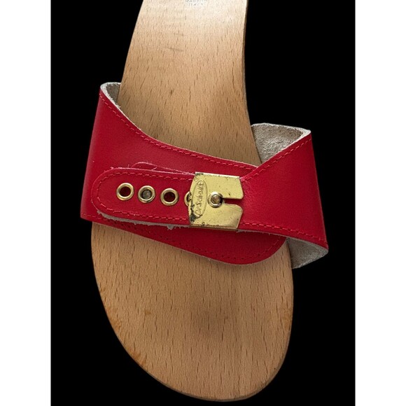 Dr. Scholl’s Original Exercise Sandals – Red Leather – Women’s Size 9 – Made - Picture 6 of 7